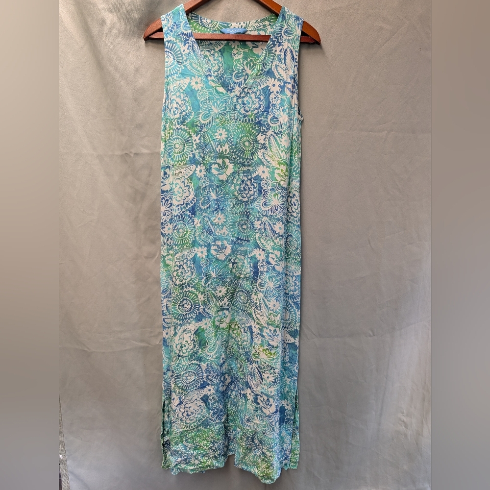 Blue Ginger Floral Maxi Dress in Blue and Green